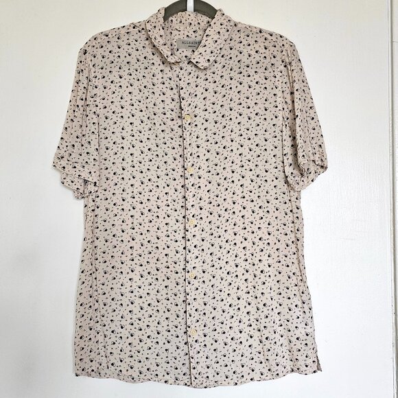 AllSaints New Romantic 100% Viscose Lightweight Short Sleeve Button Up Shirt M - Picture 2 of 9